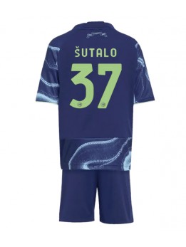 Ajax Josip Sutalo #37 Replika Borta Kläder Barn 2025-26 Kortärmad (+ byxor)